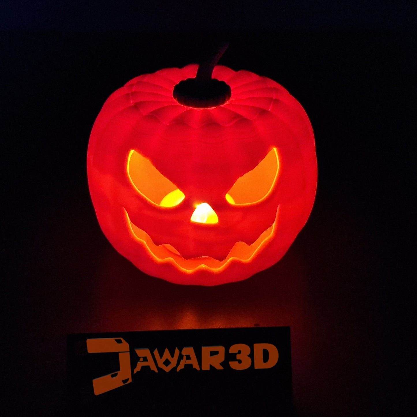 Plastic Halloween Pumpkin - Decoration includes flameless battery candle